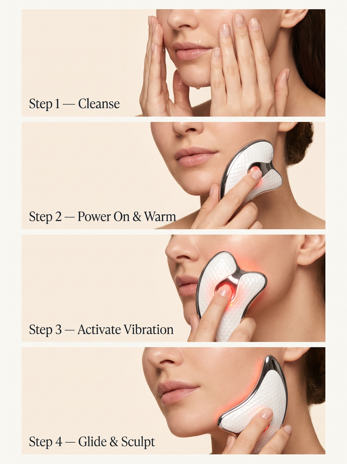 Velora Glow Sculptor — 4-in-1 Microcurrent Facial Massager