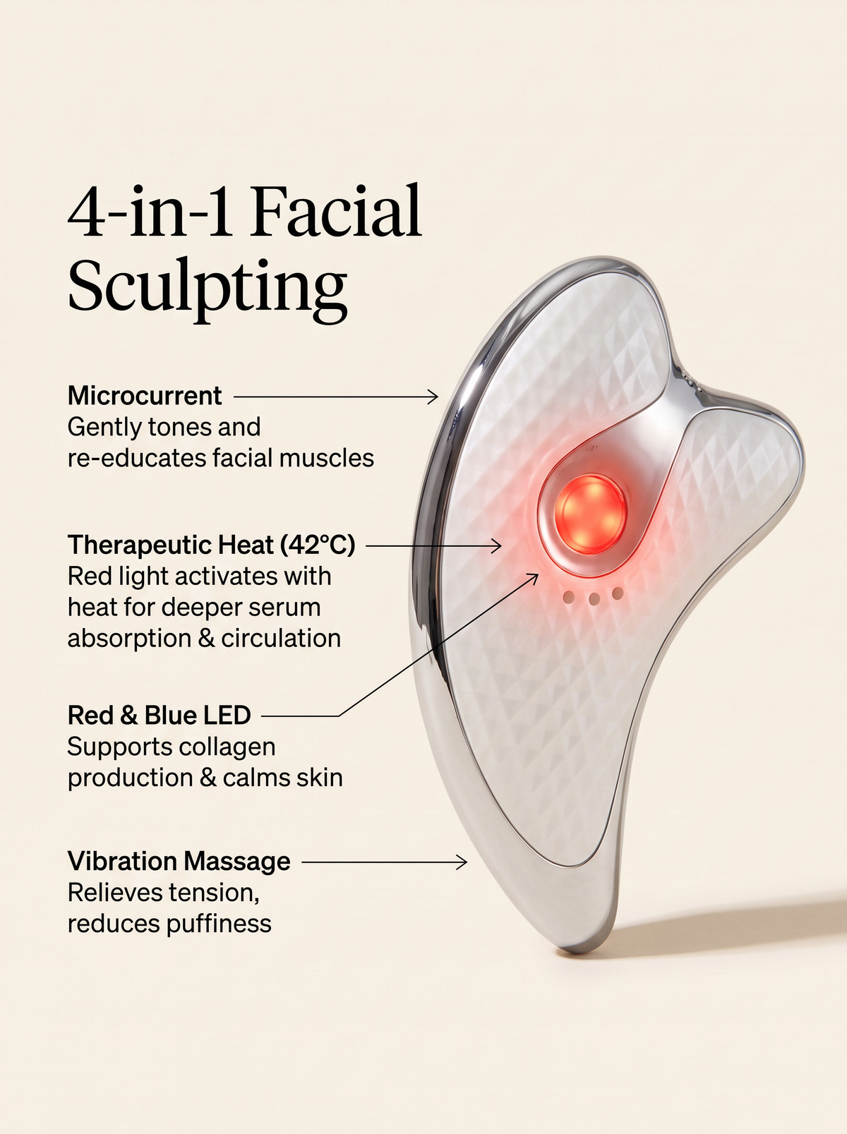 Velora Glow Sculptor — 4-in-1 Microcurrent Facial Massager