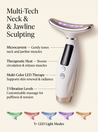 Velora Neck Sculptor — LED Light Therapy Neck & Décolletage Lifting Wand