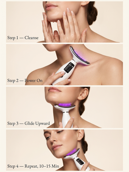 Velora Neck Sculptor — LED Light Therapy Neck & Décolletage Lifting Wand
