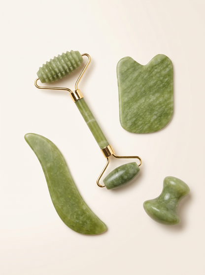 Velora Jade Ritual Set — Facial Sculpting Tool Collection