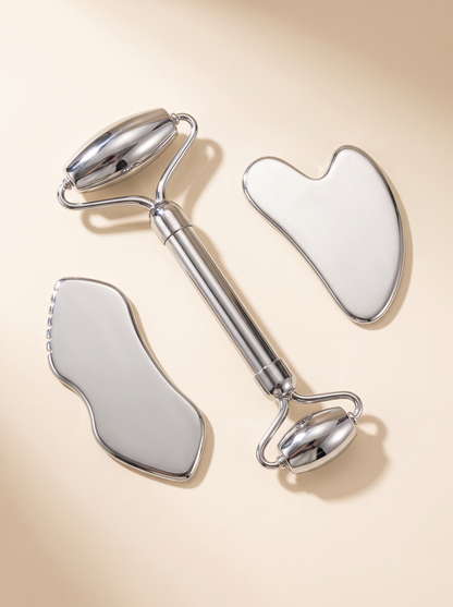 Velora Stainless Steel Ritual Set — Facial Sculpting Tool Collection